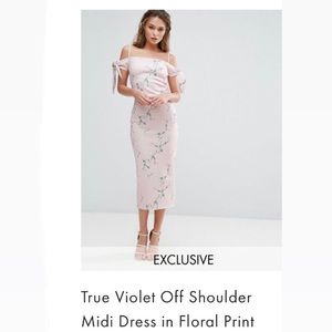 Floral dress off shoulder midi dress